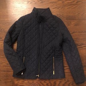 J Crew quilted jacket navy blue never worn